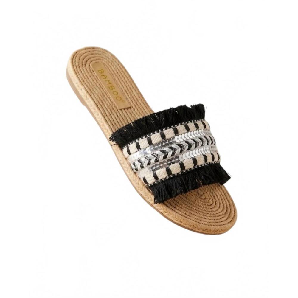 NEW BAMBOO women's cancun slide in black